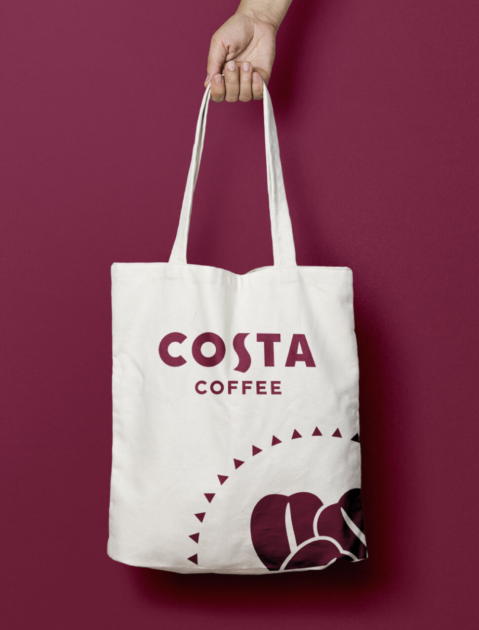 Costa Coffee tote bag with logo Costa Coffee tote bag with logo for brand guidelines, digital marketing and print branding