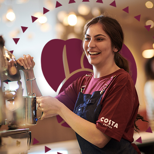 Costa Coffee brand identity in-store Costa Coffee brand identity in-store, digital marketing visuals and content production for website design