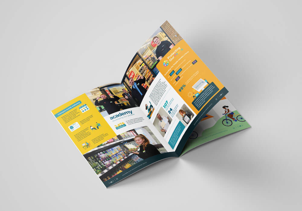 Southern Co-op print booklet for brand guidelines, digital marketing and retail design