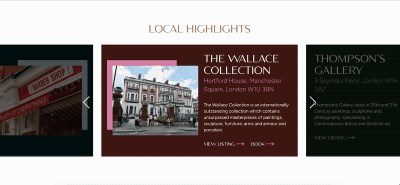 Portman Marylebone website slider Portman Marylebone website slider showcasing local highlights built with CRM-powered web design