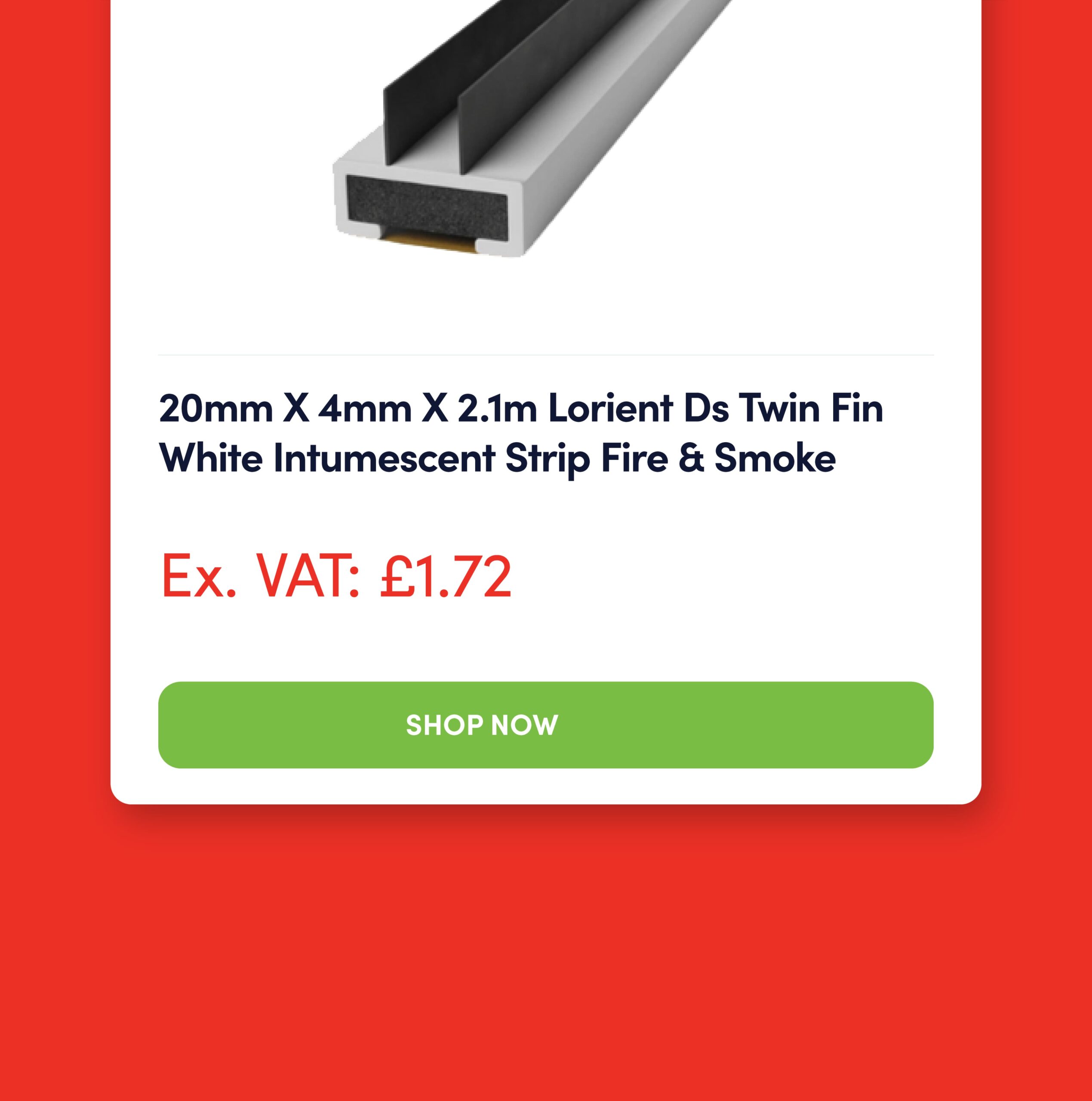 FireSealsDirect product listing for intumescent fire and smoke seals built with CRM-powered ecommerce