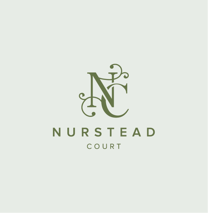 Nurstead Court logo in light green developed through luxury brand strategy and professional website design services for a client website
